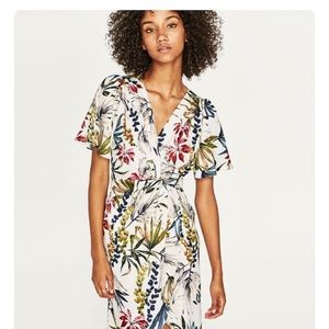 Zara knotted floral print dress